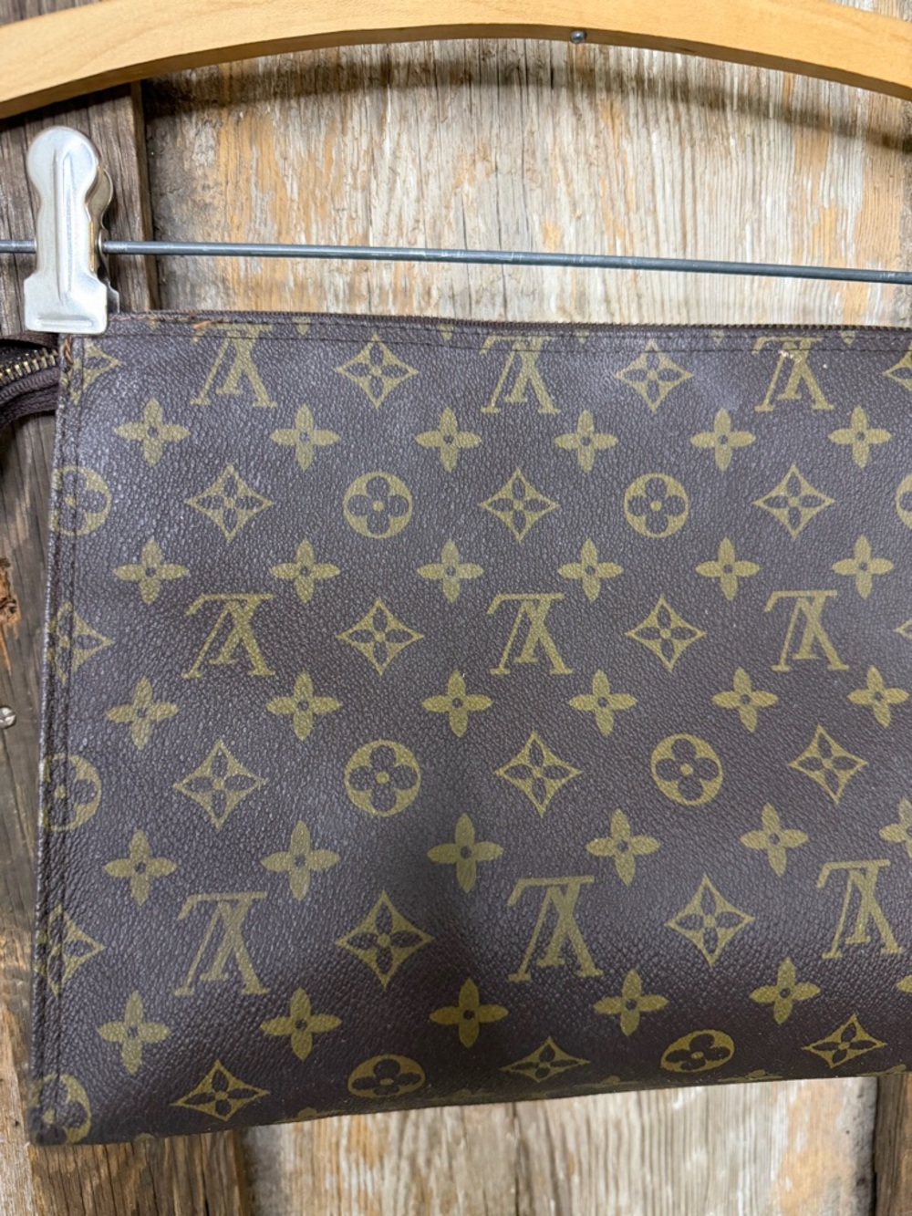 VTG Louis Vuitton Monogram Clutch Toiletry Pouch Cosmetic Bag 26 Large - Picture 8 of 16